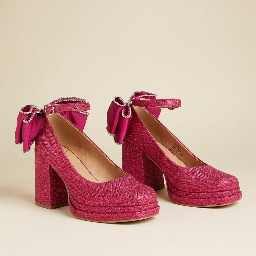 Pink Betsey Johnson Glitter Heels